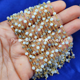 Sale!!!! Labradorite Bead Chain, Moonstone Necklace Chain, Wire Wrapped Chain With Charm, Rosary Bead Chain – SELLING BY FOOT